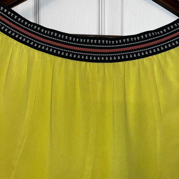 Size M Anthropologie chartreuse maxi skirt - Picture 2 of 3